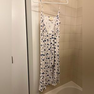 Sézane blue & white wrap dress